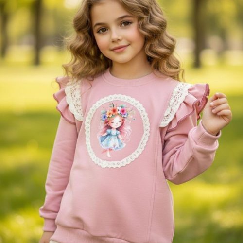 بلوز تک دخترانه آستین چین دار کد 136820 - خرید بلوز تک دخترانه عمده