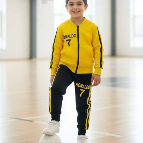 ست سویشرت شلوار پسرانه طرح رونالدو کد 136823 - خرید ست هودی شلوار پسرانه عمده