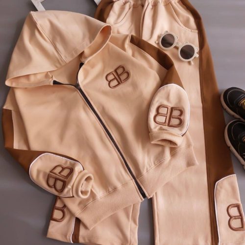 ست سویشرت شلوار دخترانه پسرانه B کد 137019 - خرید ست هودی شلوار پسرانه عمده