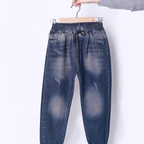 شلوار جین مام فیت دخترانه پسرانه کد 137142 - خرید شلوار و شلوارک پسرانه عمده