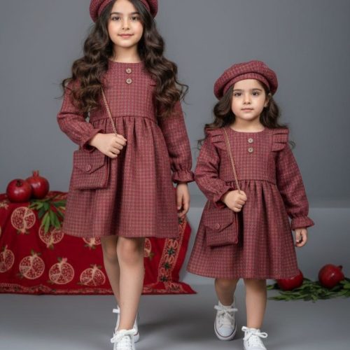 ست سارافون دخترانه کیف کلاه کد 139986 - خرید سارافون دخترانه عمده