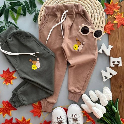شلوار اسلش دخترانه پسرانه گلدوزی بولینگ عمده