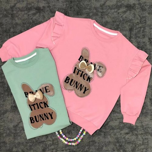 فروش عمده بلوز تک دخترانه آستین Bunny - بلوز تک دخترانه عمده