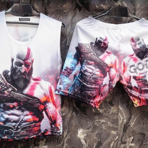 فروش عمده ست تاب شلوارک مردانه God Of war - ست راحتی مردانه عمده