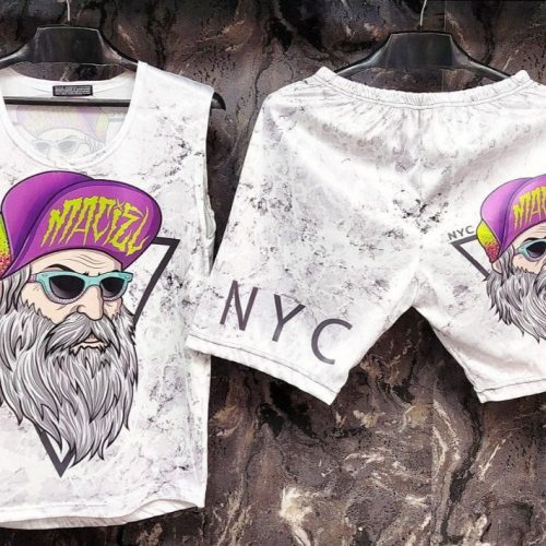 فروش عمده ست تاب شلوارک مردانه NYC - ست راحتی مردانه عمده