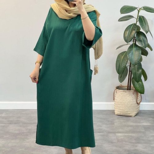 خرید عمده مانتو کفتان بغل جیب دار زنانه - مانتو زنانه عمده