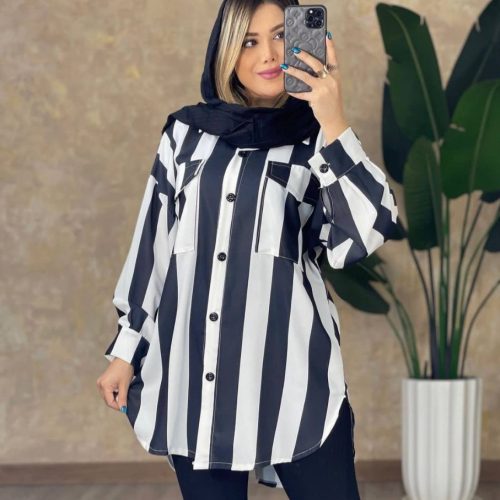 فروش عمده شومیز زنانه راه راه - شومیز زنانه عمده