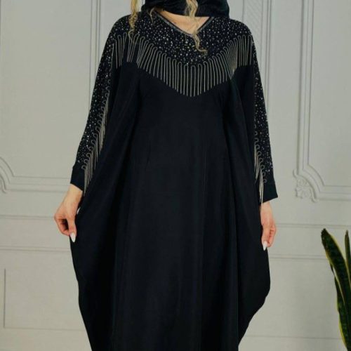 فروش عمده مانتو زنانه عبایی نگین زنجیری - مانتو زنانه عمده