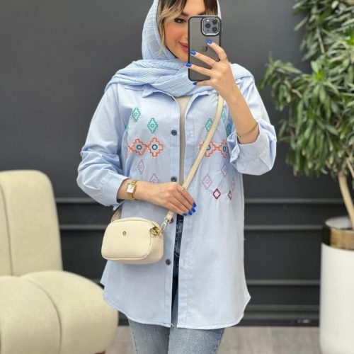 فروش عمده شومیز مانتویی گلدوزی زنانه - شومیز زنانه عمده