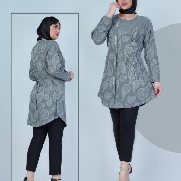 فروش عمده تونیک زنانه قواره بزرگ طرح دار - تونیک زنانه عمده