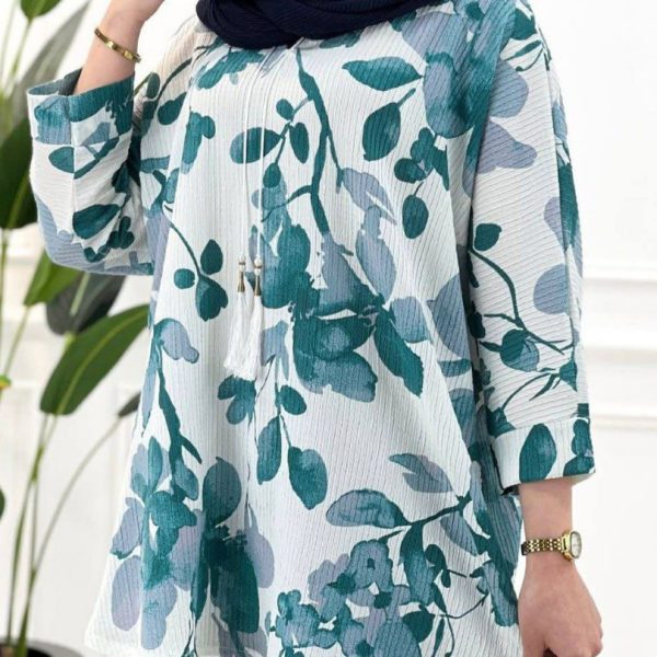 فروش عمده تونیک زنانه قواره بزرگ طرح دار - تونیک زنانه عمده