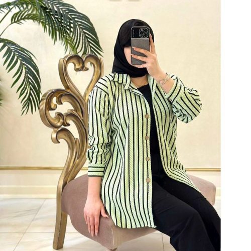 فروش عمده شومیز زنانه مراکشی راه راه - شومیز زنانه عمده