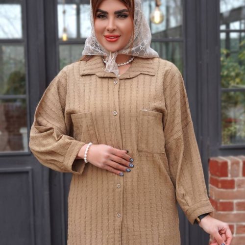 فروش عمده شومیز مانتویی دو جیب زنانه - شومیز زنانه عمده