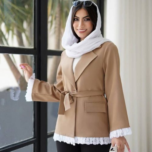 فروش عمده 🤩🤩کت تک زنانه پایین دانتل - کت و شلوار زنانه عمده