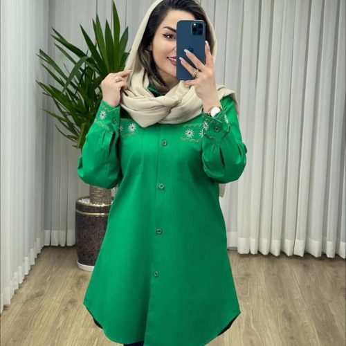 فروش عمده شومیز مانتویی زنانه گلدوزی - شومیز زنانه عمده
