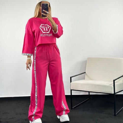 فروش عمده ست کراپ شلوار زنانه بالنسیاگا - ست تیشرت شلوار زنانه عمده