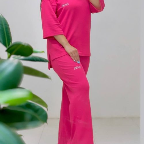 فروش عمده 😍 ست تیشرت شلوار زنانه چنل - ست تیشرت شلوار زنانه عمده
