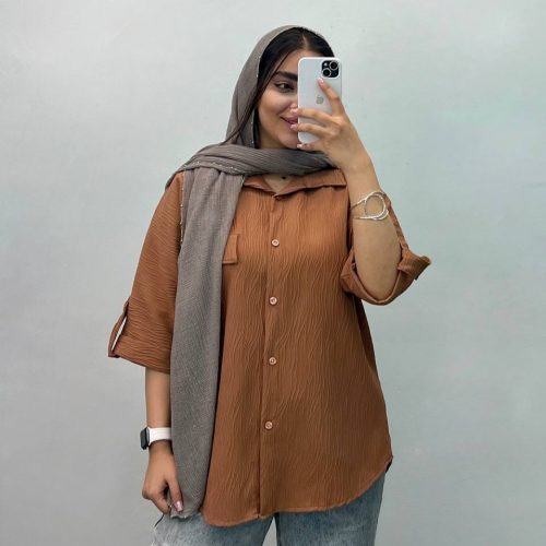 فروش عمده شومیز زنانه آیوا آستین بندی - شومیز زنانه عمده