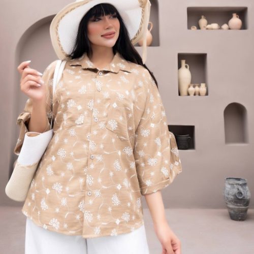 فروش عمده شومیز زنانه آستین پاگوندار - شومیز زنانه عمده