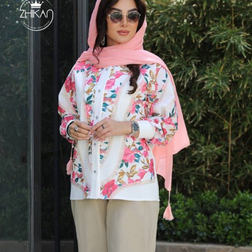 فروش عمده 🔥 شومیز زنانه طرح گل - شومیز زنانه عمده