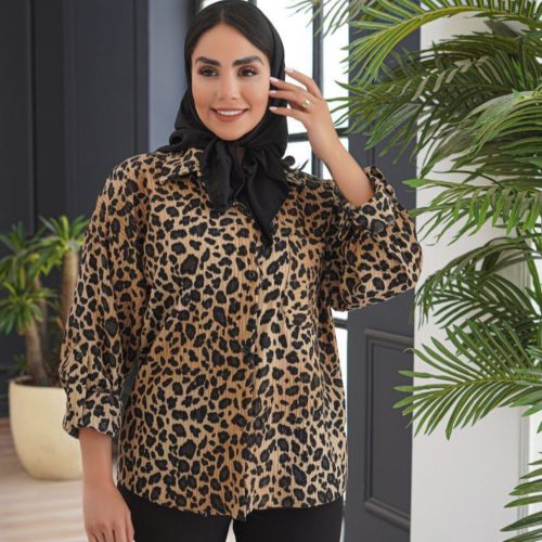 فروش عمده شومیز زنانه پلنگی - شومیز زنانه عمده