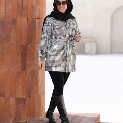 فروش عمده شکت زنانه پیچازی کمربند دار - کاپشن و هودی زنانه عمده