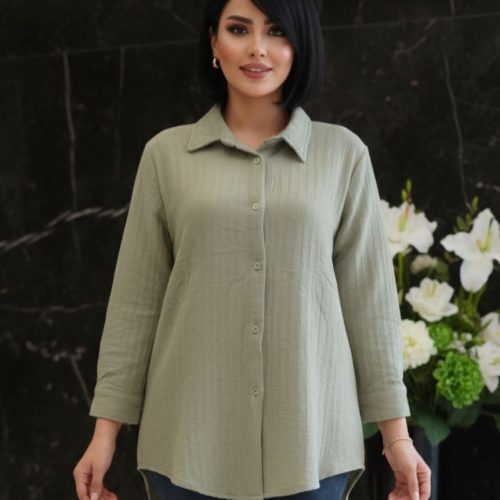فروش عمده شومیز زنانه فیتیله ضخیم پاییزی کد 131739