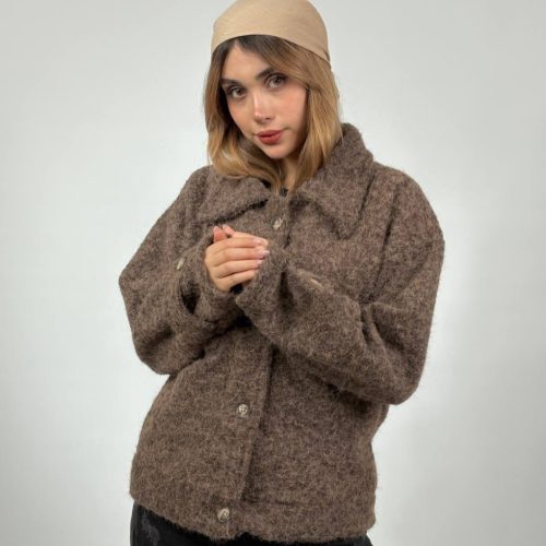 فروش عمده کت زنانه پاییزه فوتر خز دار گرم بالا کد 132146