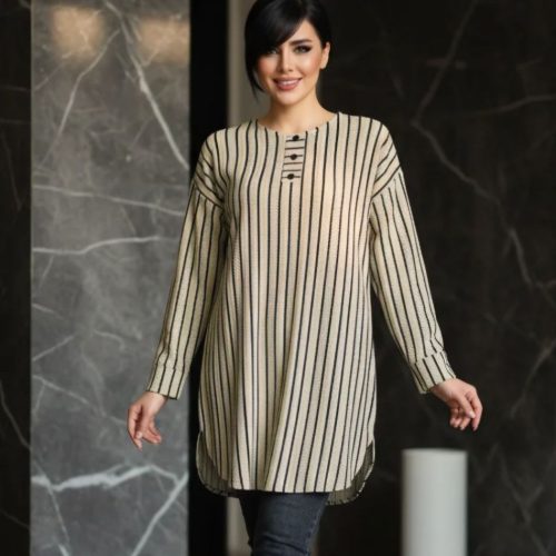 فروش عمده تونیک پاییزه زنانه مراکشی بلند ۳ دکمه کد 132150