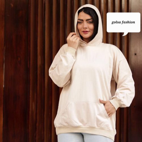 هودی زنانه پارچه فوتر کد 133557 - خرید کاپشن و هودی زنانه عمده