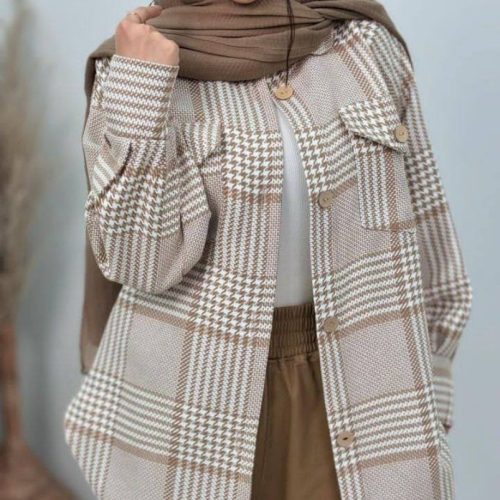 شومیز زنانه تک جیب پشمی کد 133578 - خرید شومیز زنانه عمده