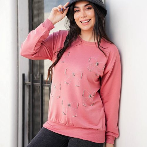 بلوز دورس زنانه نگین دوزی کد 136666 - خرید بلوز تک زنانه عمده