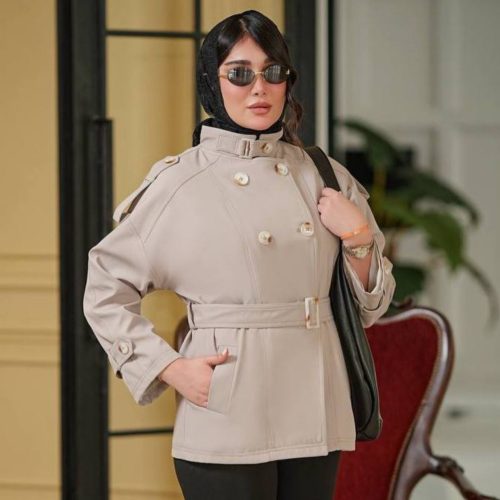کت کتان زنانه مدل ترنج کد 136677 - خرید کت و شلوار زنانه عمده