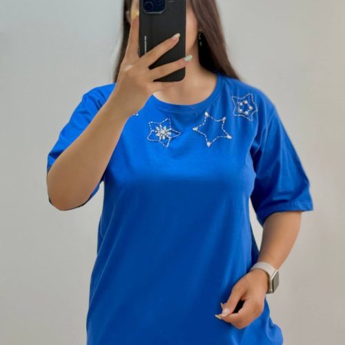 فروش عمده تیشرت زنانه پنبه باکسی فری سایز ۳۸ تا ۴8 - تاپ و تیشرت زنانه عمده