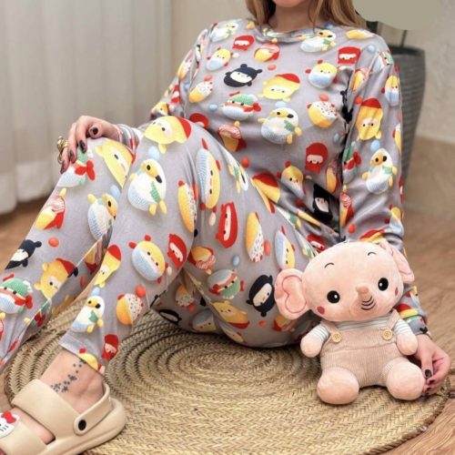 فروش عمده ست بلوز شلوار زنانه مخمل تمام کش کد 131622