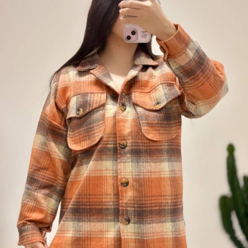 فروش عمده شومیز زنانه چهارخانه فوتر کد 132209