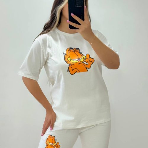 ست تیشرت و شلوارک زنانه پنبه کد 133461 - خرید ست تاب شلوارک زنانه عمده