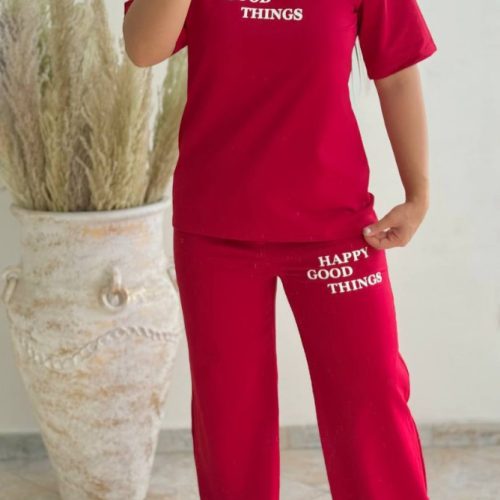 ست تیشرت و شلوار زنانه پنبه کد 135349 - خرید ست تیشرت شلوار زنانه عمده