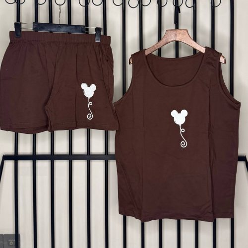 ست تاب و شورتک زنانه پنبه کد 140701 - خرید ست تاب شلوارک زنانه عمده