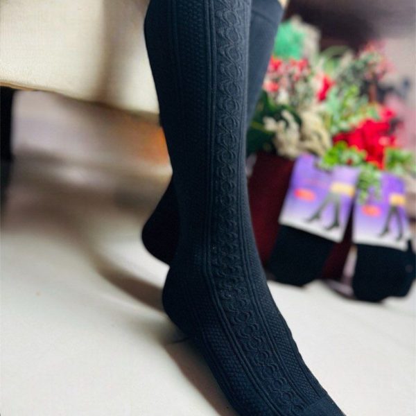 فروش عمده 🔥 جوراب زنانه ۳ ربع طرح زنجیری - جوراب زنانه عمده
