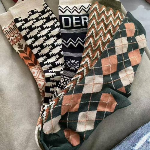 فروش عمده 🔥 جوراب ساقدار زنانه فانتزی طرح دار خارجی کد 133225