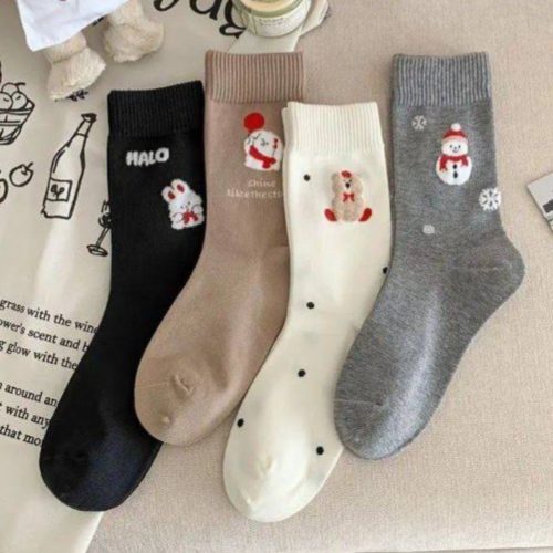 جوراب ساقدار زنانه کش کبریتی بابا نوئل خارجی کد 133450 - خرید جوراب زنانه عمده