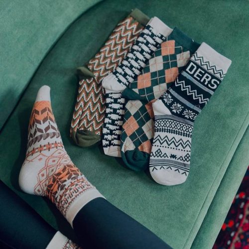 جوراب ساقدار زنانه فانتزی سنتی خارجی کد 133453 - خرید جوراب زنانه عمده