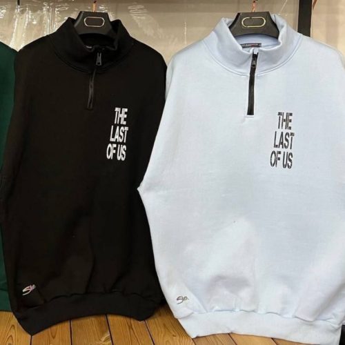 فروش عمده هودی نیم زیپ مردانه دورس ۳ نخ کد 132619