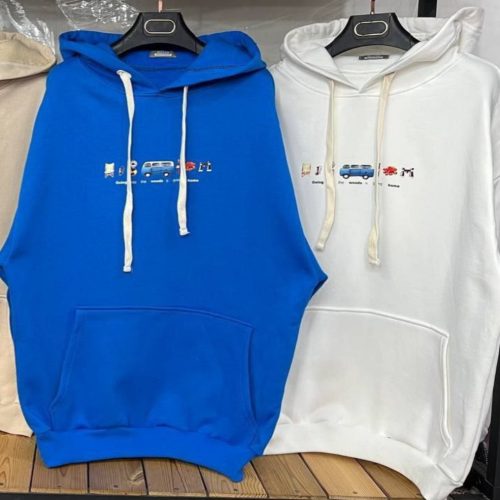 فروش عمده هودی کلاه دار مردانه دورس ۳ نخ کد 132624