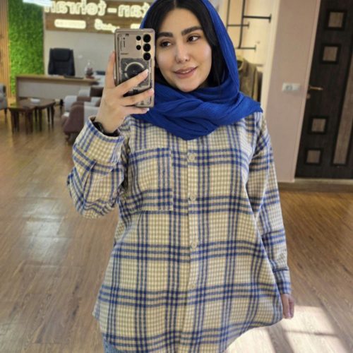 فروش عمده شکت زنانه چهارخونه پشمی مدل تک جیب کد 133238