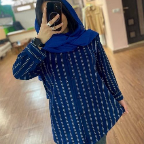 شومیز زنانه طرح دار مرینوس کد 137419 - خرید شومیز زنانه عمده