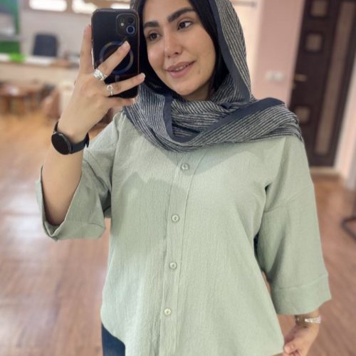 شومیز زنانه پاییزه مدل یقه شکاری کد 137421 - خرید شومیز زنانه عمده