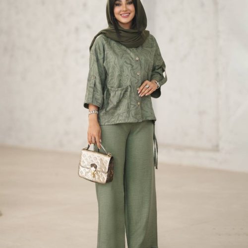 فروش عمده ست شومیز شلوار زنانه تک جیب - شومیز زنانه عمده