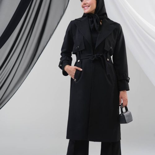 کت زنانه بلند یقه انگلیسی کد 134186 - خرید کت و شلوار زنانه عمده